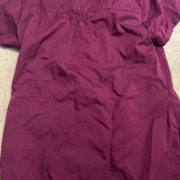 Grey's Anatomy Women's Burgundy Scrub Top - Picture 3 of 3